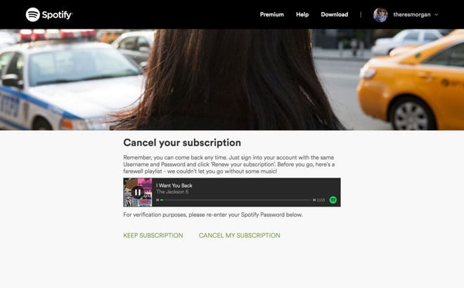 cancel spotify premium