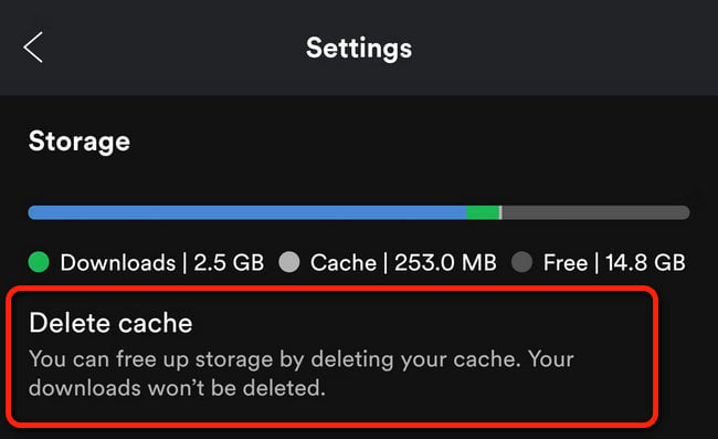 clear spotify cache