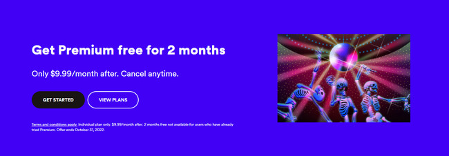 spotify premium free trial 2 months halloween