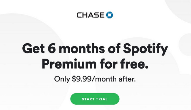 Get 6-Month Spotify Premium Free Trial with Chase