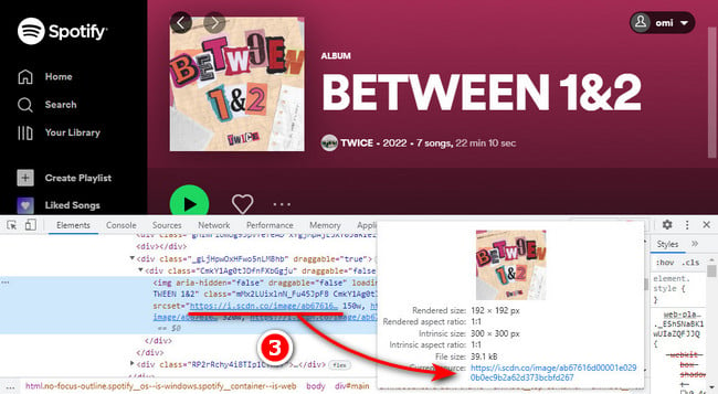 inspect spotify cover image