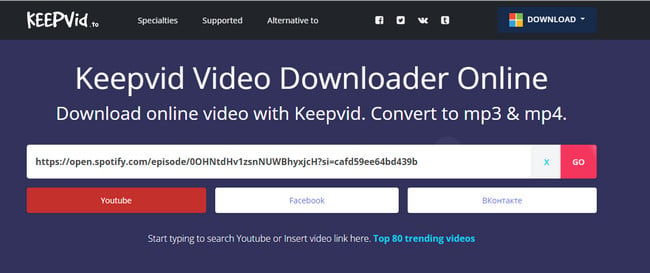 keepvid.to - Free Spotify Video Downloader