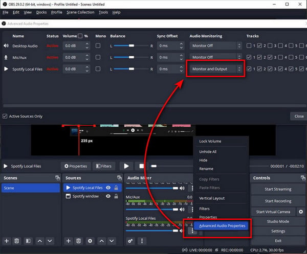 record spotify on obs with audio