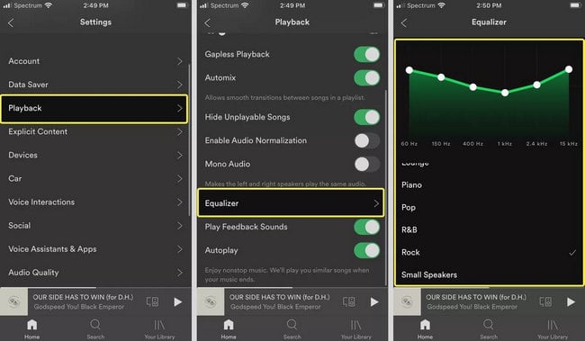 set spotify equalizer