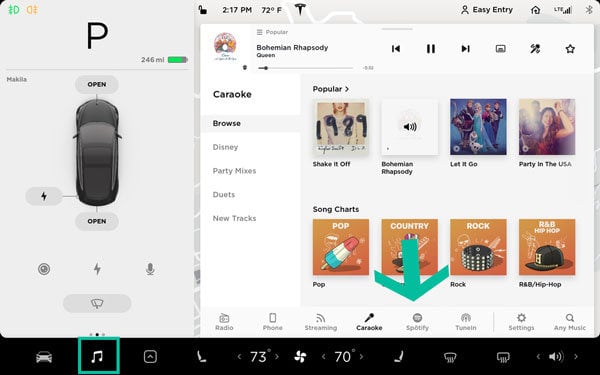 get spotify app on tesla