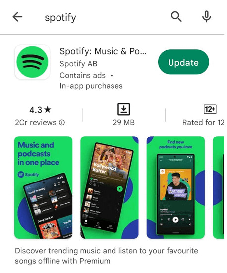 Update Spotify Mobile App