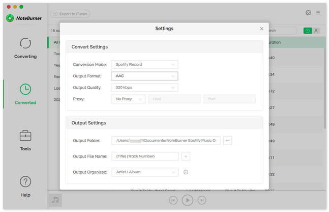 choose output format