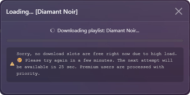 SpotiSaver free download slots unavailable due to high load