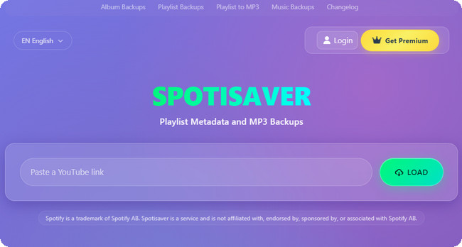 SpotiSaver interface