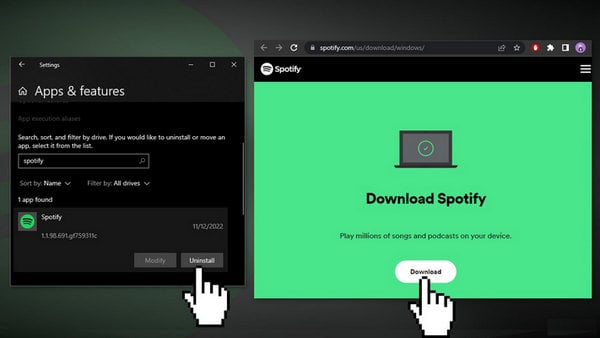 Uninstall and Reinstall Spotify App