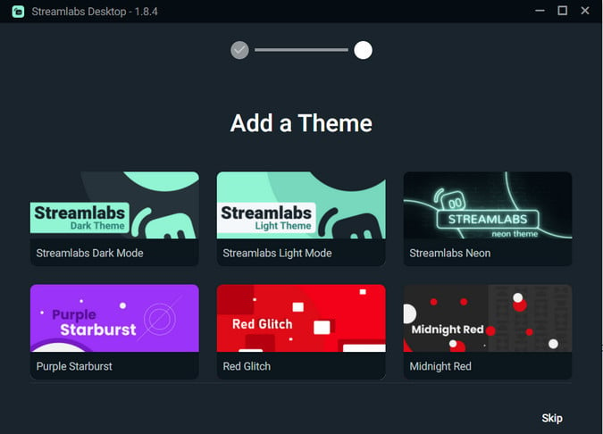 Adicionar um tema ao Streamlabs