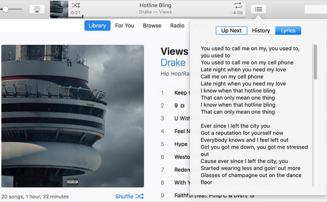 view lyrics on mac