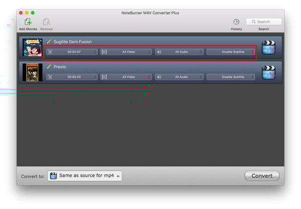 settings for converting itunes m4v on mac