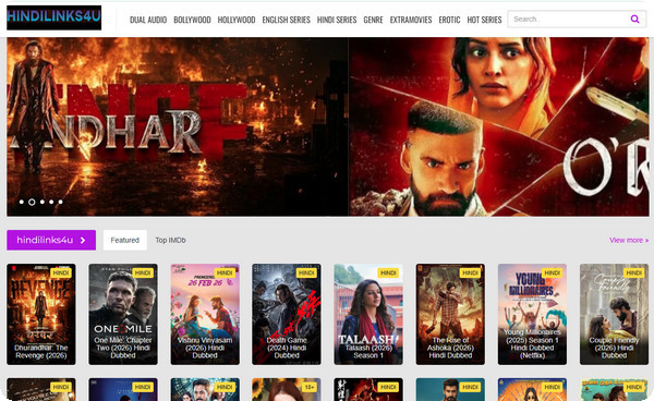 Hindilinks4u Bollywood movies for mobile and PC