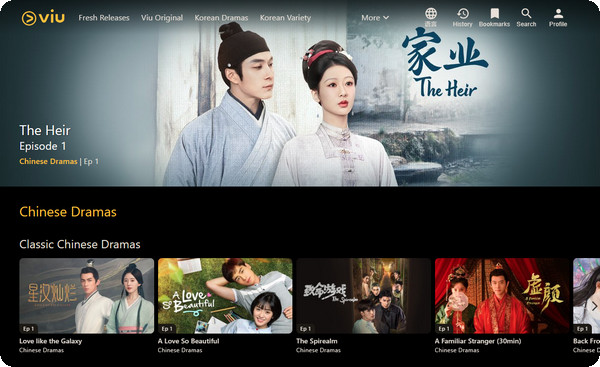 watch c-drama on viu for free