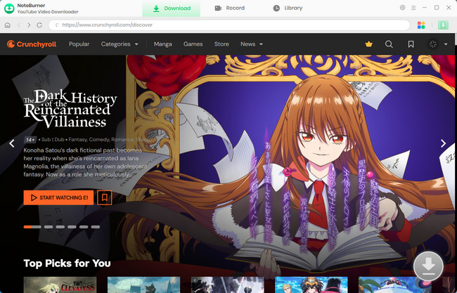 open crunchyroll video