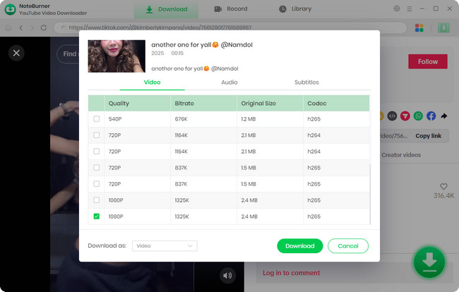 select tiktok advanced settings