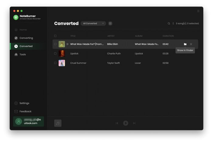 find converted amazon music files