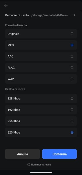 choose mp3 output format