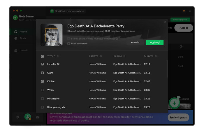 converti musica spotify