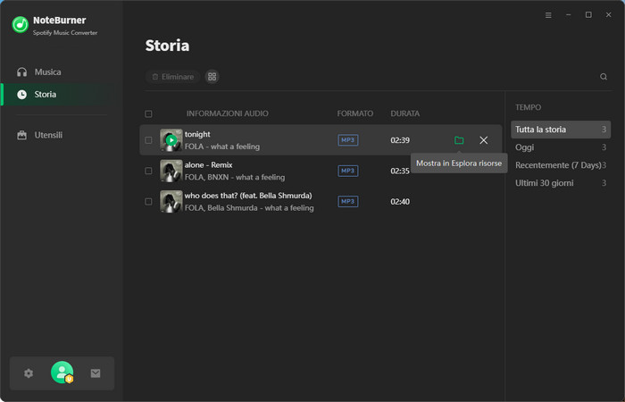 File M4A scaricati da Spotify
