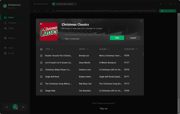 Add Christmas Playlist