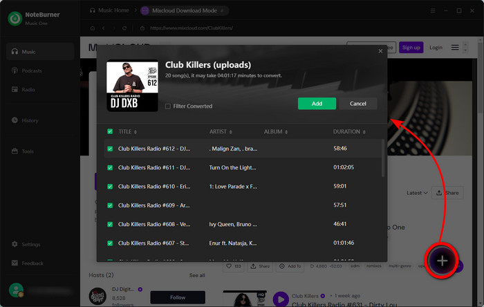 add mixcloud music to NoteBurner