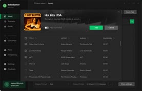 add Streaming songs to NoteBurner