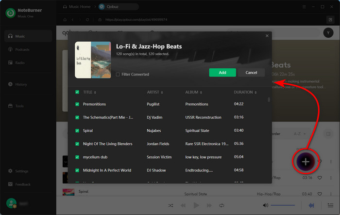 add Qobuz music