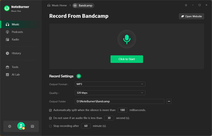 Bandcamp MP3 320kbps settings