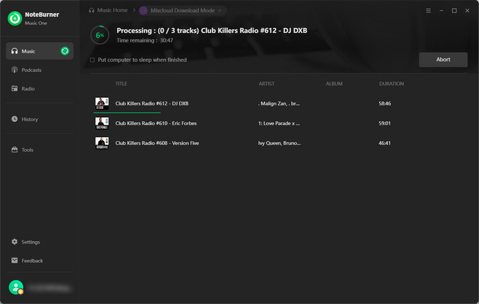Convert mixcloud to MP3