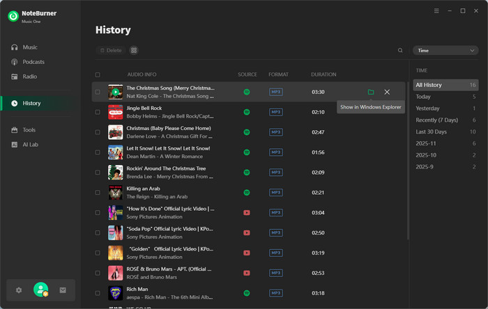 Find Downloaded Christmas Playlist