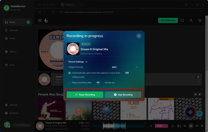 stop recording beatport mp3