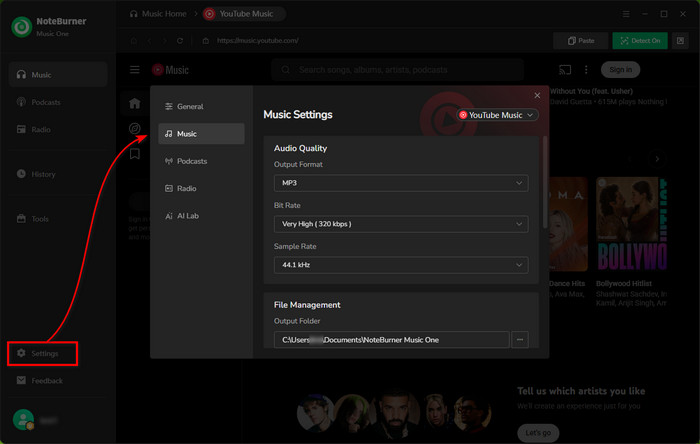 Customize Output mp3 format