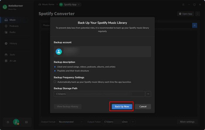 backup spotify music