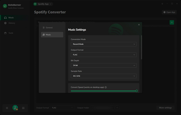 Spotify Lossless output settings