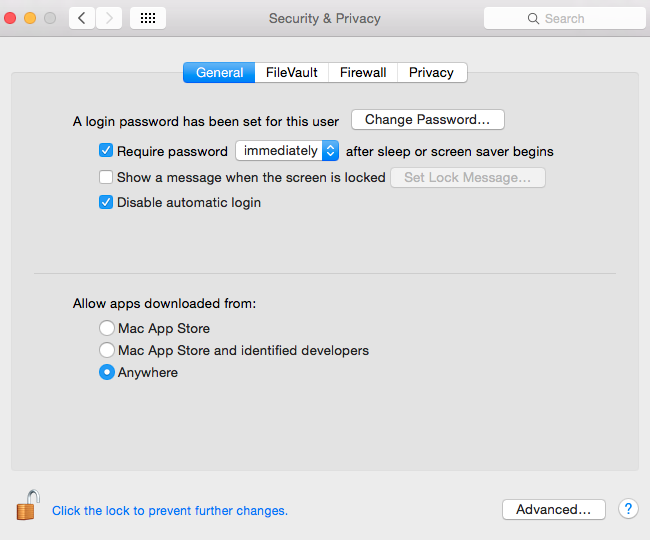 Security & Privacy Setting