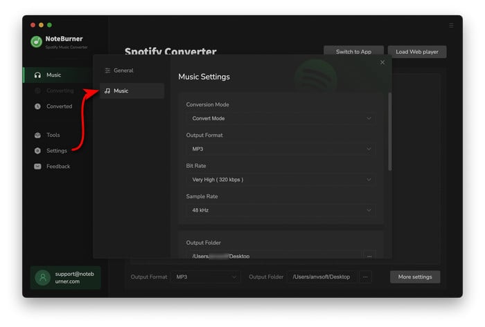 set output setting 