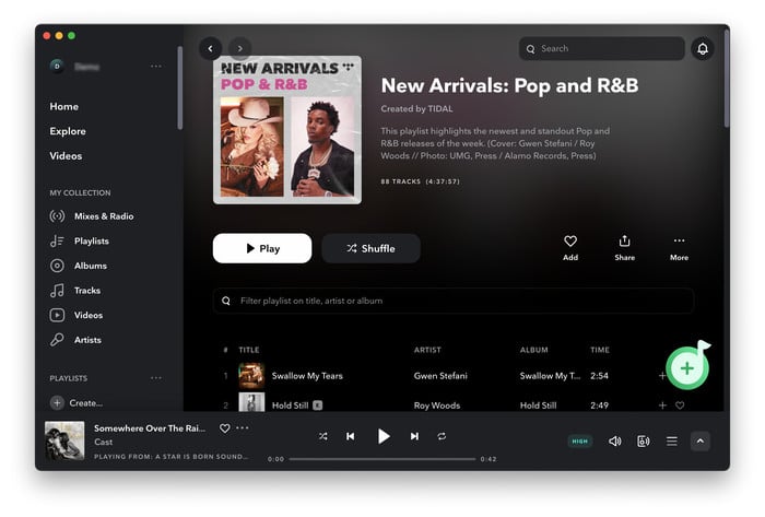 add Tidal Music playlist