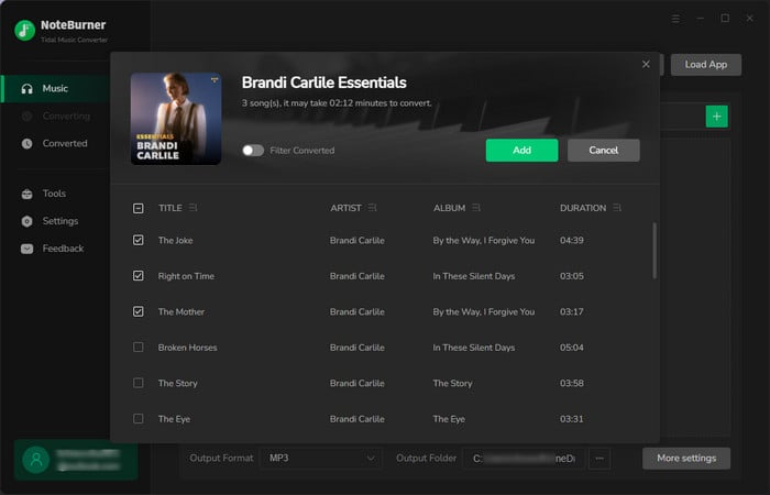 add tidal playlists to convert