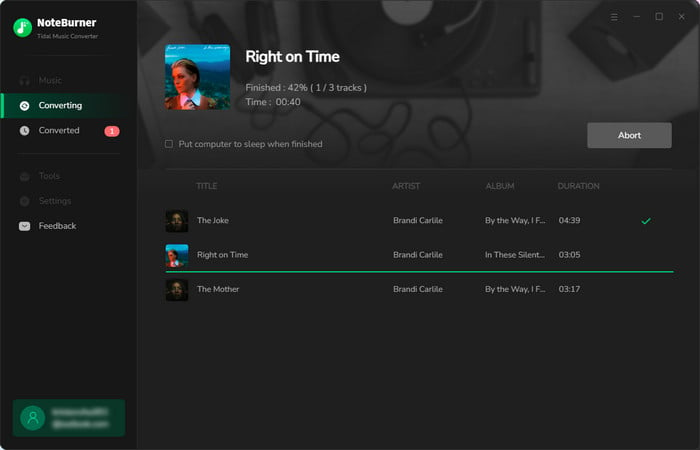 Convert tidal music