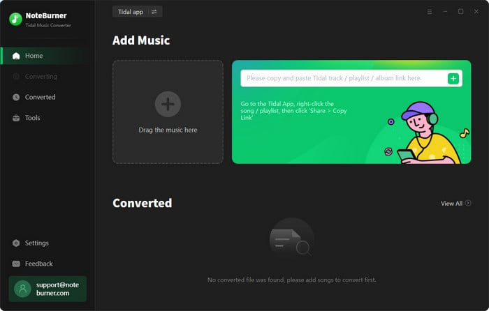 main interface of tidal music downloader