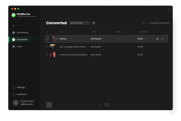 youtube music conversion history