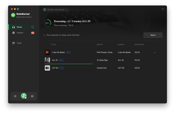 convert spotify music